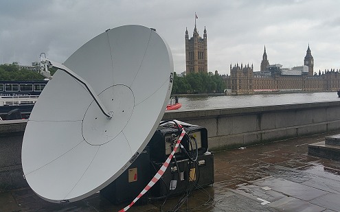 SNG Broadcast Services: satellite uplinking from London.